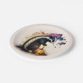 水彩スカンクハロウィーン ペーパープレート (アングル)