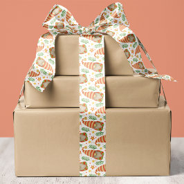 水彩スカンジナビアの小人クリスマス サテンリボン