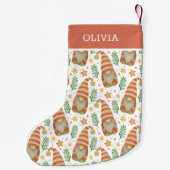 水彩スカンジナビアの小人 かわいいクリスマス スモールクリスマスストッキング (裏面)