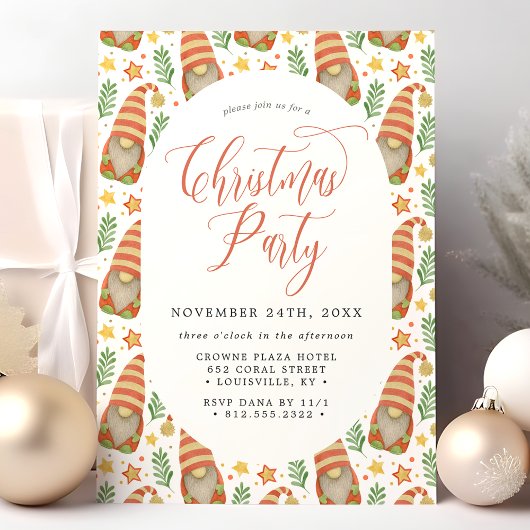 水彩スカンジナビア格言かわいいクリスマスパーティー 招待状