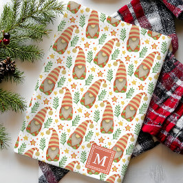 水彩スカンジナビア格言モノグラムクリスマス キッチンタオル