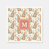 水彩スカンジナビア格言モノグラムクリスマス スタンダードカクテルナプキン (正面)