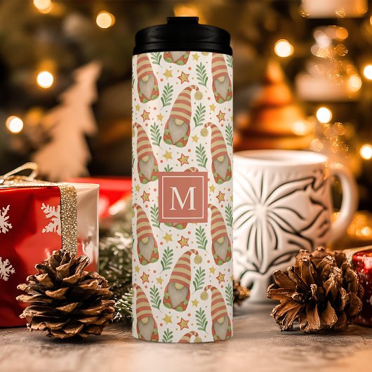 水彩スカンジナビア格言モノグラムクリスマス タンブラー