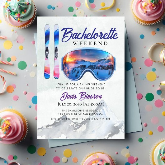 水彩スキーバチェロレッテ 招待状