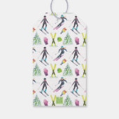 水彩スキーパーソナライズされた ギフトタグ (裏面)