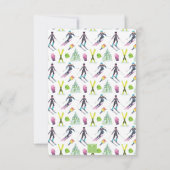 水彩スキーパーソナライズされた サンキューカード (裏面)