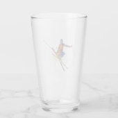 水彩スキーヤーの女性 タンブラーグラス (裏面)