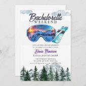 水彩スキー独身最後の週末 招待状 (正面/裏面)