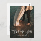 水彩スクリプトサンキューポカードポートレート ポストカード (正面/裏面)
