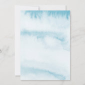 水彩スクリプトベビーシャワー招待状イン青 招待状 (裏面)