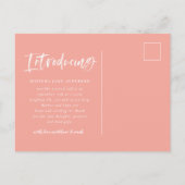 水彩スクリプト文字写真の誕生発表 案内ポストカード (裏面)