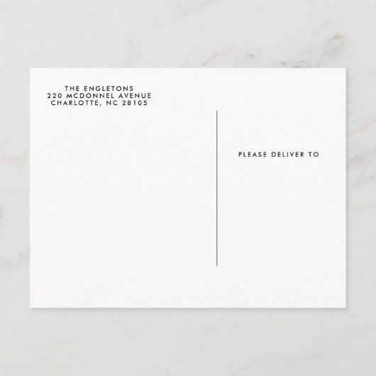 水彩スクリプト日付はがきを保存する 案内ポストカード (裏面)