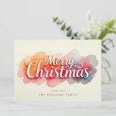 水彩スクリプト3枚写真のクリスマスカード シーズンカード (スタンド正面)