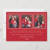 水彩スクリプト3枚写真のクリスマスカード シーズンカード (裏面)