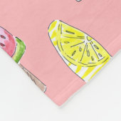 水彩スケッチおいしいデザートのアイスクリームのカート フリースブランケット (角)