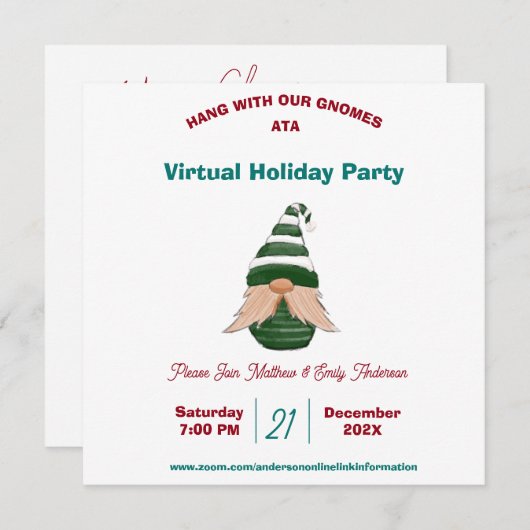 水彩スケッチクリスマス格言 パーソナライズされた 招待状 (正面/裏面)