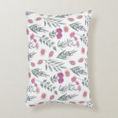 水彩スケッチピンクの花ライトホワイトバック アクセントクッション (正面(垂直))
