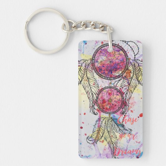 水彩スケッチ「夢を追う」 キーホルダー (正面)