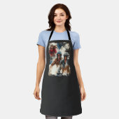 水彩スケッチMotoBikers エプロン (着用した状態)