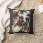 水彩スケッチMotoBikers クッション (ブランケット)