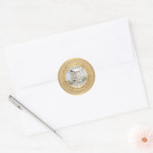 水彩スケップメタル金ゴールド裏庭ハニーラベル ラウンドシール (封筒)