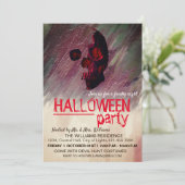 水彩スケルトンピンク色彩の鮮やかクハロウィーンアート 招待状 (スタンド正面)