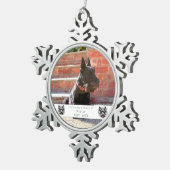 水彩スコットランドとフローラリースメモリアル スノーフレークピューターオーナメント (右)