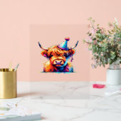 水彩スコティッシュハイランドコーウ誕生日エッセンシア アクリルサイン (ウェディング)