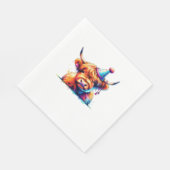 水彩スコティッシュハイランドコーウ誕生日エッセンシア スタンダードランチョンナプキン (角)