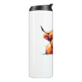 水彩スコティッシュハイランドコーウ誕生日エッセンシア タンブラー (回転左)