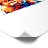 水彩スコティッシュハイランドコーウ誕生日エッセンシア ポスター (角)