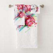 水彩スタイリッシュの花をセットしたタオル バスタオルセット (インサイチュ)