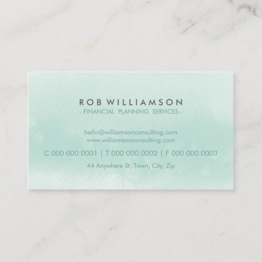 水彩スタイリッシュ企業のモダントレンディーミント 名刺 (裏面)