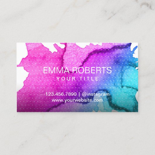 水彩スタイリッシュ美しいサロンとスパ 紹介カード (裏面)