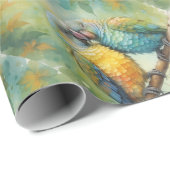 水彩スタイルかわいい可愛い可愛いパロッツinラブ ラッピングペーパー (ロールコーナー)