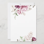 水彩スタイルのバイオレットの花 ブライダルシャワー 招待状 (裏面)