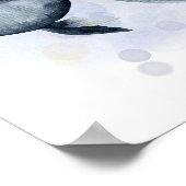 水彩スタイルの青い熱帯魚の海洋テーマ ポスター (角)