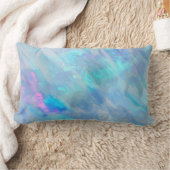 水彩スタイルアートを青い枕に ランバークッション (ブランケット)