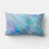 水彩スタイルアートを青い枕に ランバークッション (裏面)