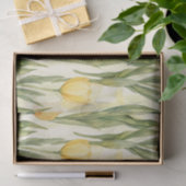 水彩スタイルイエローチューリップオールオーバープリント 薄葉紙 (ギフト)