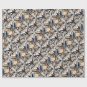 水彩スタイルウルフウルフアニマルパターンアート ラッピングペーパー (フラット)