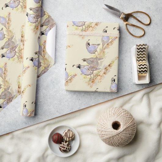 水彩スタイルカリフォルニアウズイルバードワイルドライフ ラッピングペーパー (クラフト)