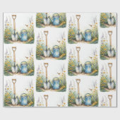 水彩スタイルガーデンガーデナーツール ラッピングペーパー (フラット)