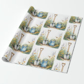 水彩スタイルガーデンガーデナーツール ラッピングペーパー (アンロールド)