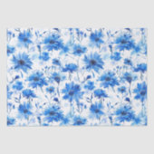 水彩スタイルコーンフラワー型ブルーフラワー 薄葉紙 (正面)