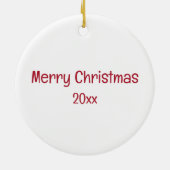 水彩スタイルサンタクロース顔クリスマス セラミックオーナメント (裏面)