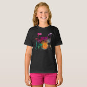 水彩スタイルドラムセット太鼓 Tシャツ (正面フル)