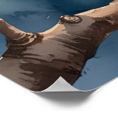 水彩スタイルハナミズキのポスター ポスター (角)