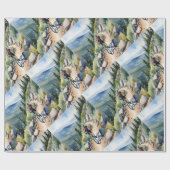 水彩スタイルバイクバイクもしくは自転車に乗る人マウンテントレイル ラッピングペーパー (フラット)