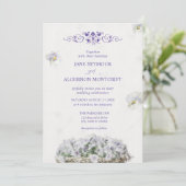 水彩スタイルパンジー結婚式招待状 招待状 (スタンド正面)